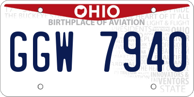 OH license plate GGW7940