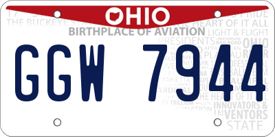 OH license plate GGW7944
