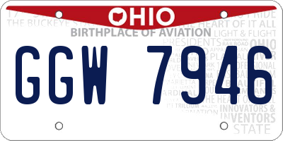 OH license plate GGW7946