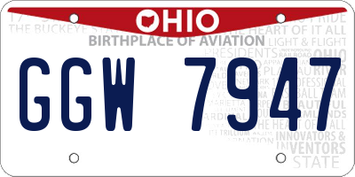 OH license plate GGW7947