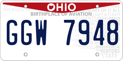 OH license plate GGW7948