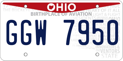 OH license plate GGW7950