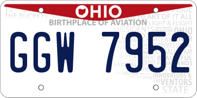 OH license plate GGW7952