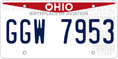 OH license plate GGW7953