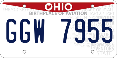 OH license plate GGW7955