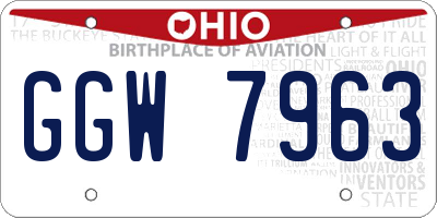 OH license plate GGW7963