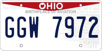 OH license plate GGW7972