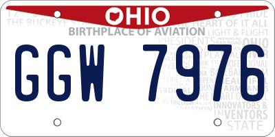 OH license plate GGW7976