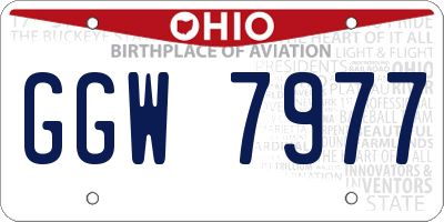 OH license plate GGW7977