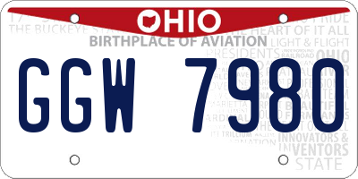 OH license plate GGW7980