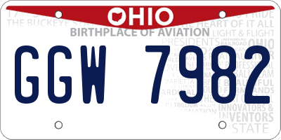 OH license plate GGW7982