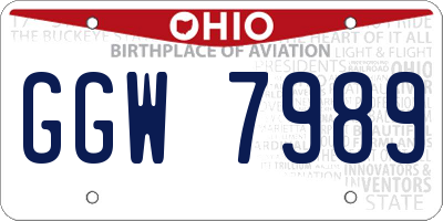 OH license plate GGW7989