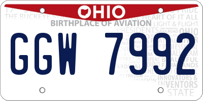 OH license plate GGW7992