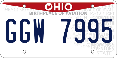 OH license plate GGW7995