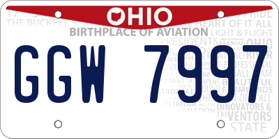 OH license plate GGW7997