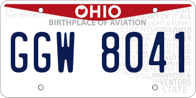 OH license plate GGW8041