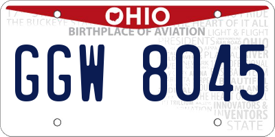 OH license plate GGW8045
