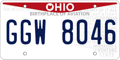 OH license plate GGW8046