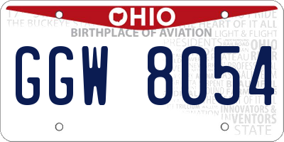OH license plate GGW8054