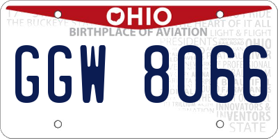 OH license plate GGW8066