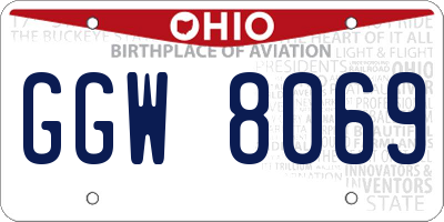 OH license plate GGW8069
