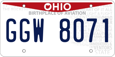 OH license plate GGW8071