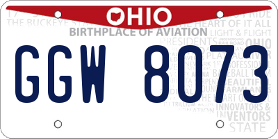 OH license plate GGW8073