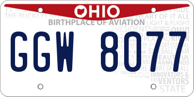 OH license plate GGW8077