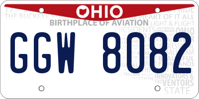 OH license plate GGW8082