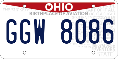OH license plate GGW8086