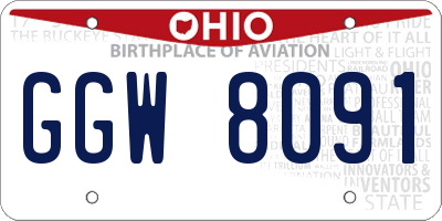 OH license plate GGW8091