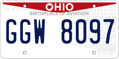 OH license plate GGW8097