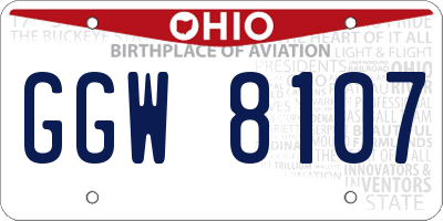 OH license plate GGW8107