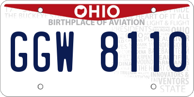 OH license plate GGW8110