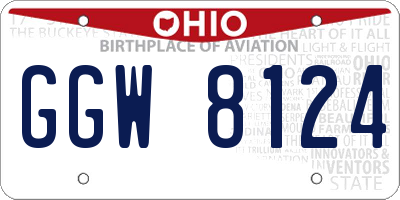 OH license plate GGW8124