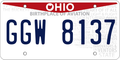 OH license plate GGW8137