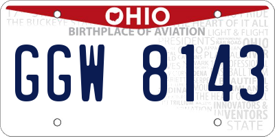 OH license plate GGW8143