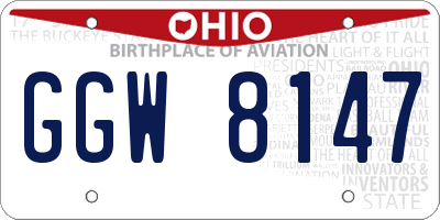 OH license plate GGW8147