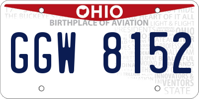 OH license plate GGW8152