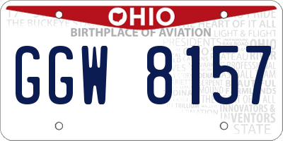 OH license plate GGW8157