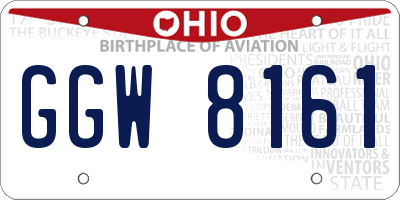 OH license plate GGW8161