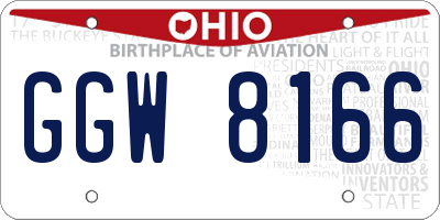 OH license plate GGW8166