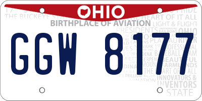 OH license plate GGW8177