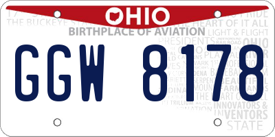 OH license plate GGW8178