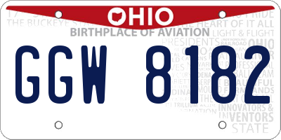 OH license plate GGW8182