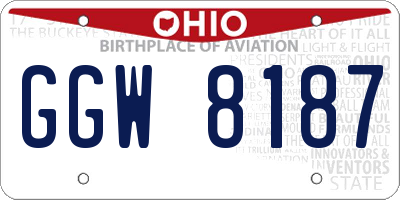 OH license plate GGW8187