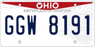 OH license plate GGW8191