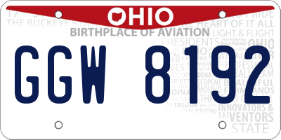 OH license plate GGW8192
