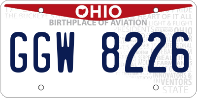 OH license plate GGW8226