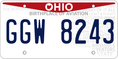 OH license plate GGW8243